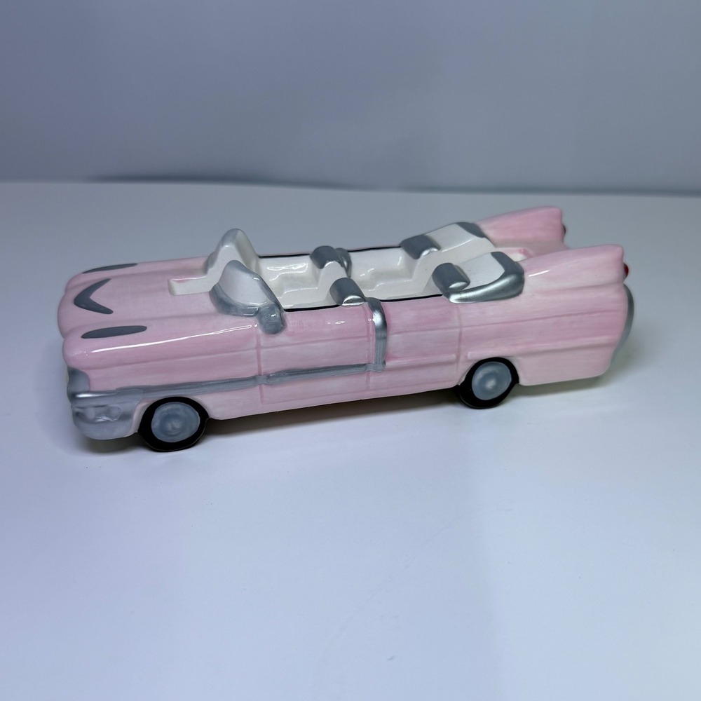 Mary Kay Pink Cadillac Ceramic Business Card Holder Vintage Style Desk Accessory